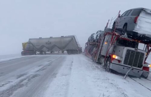 Several semi-trucks spun out on I-94 in Clay County