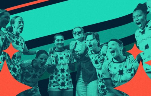 Morgan Turner (No. 17) in action for Minnesota Aurora FC against South Georgia Tormenta FC.