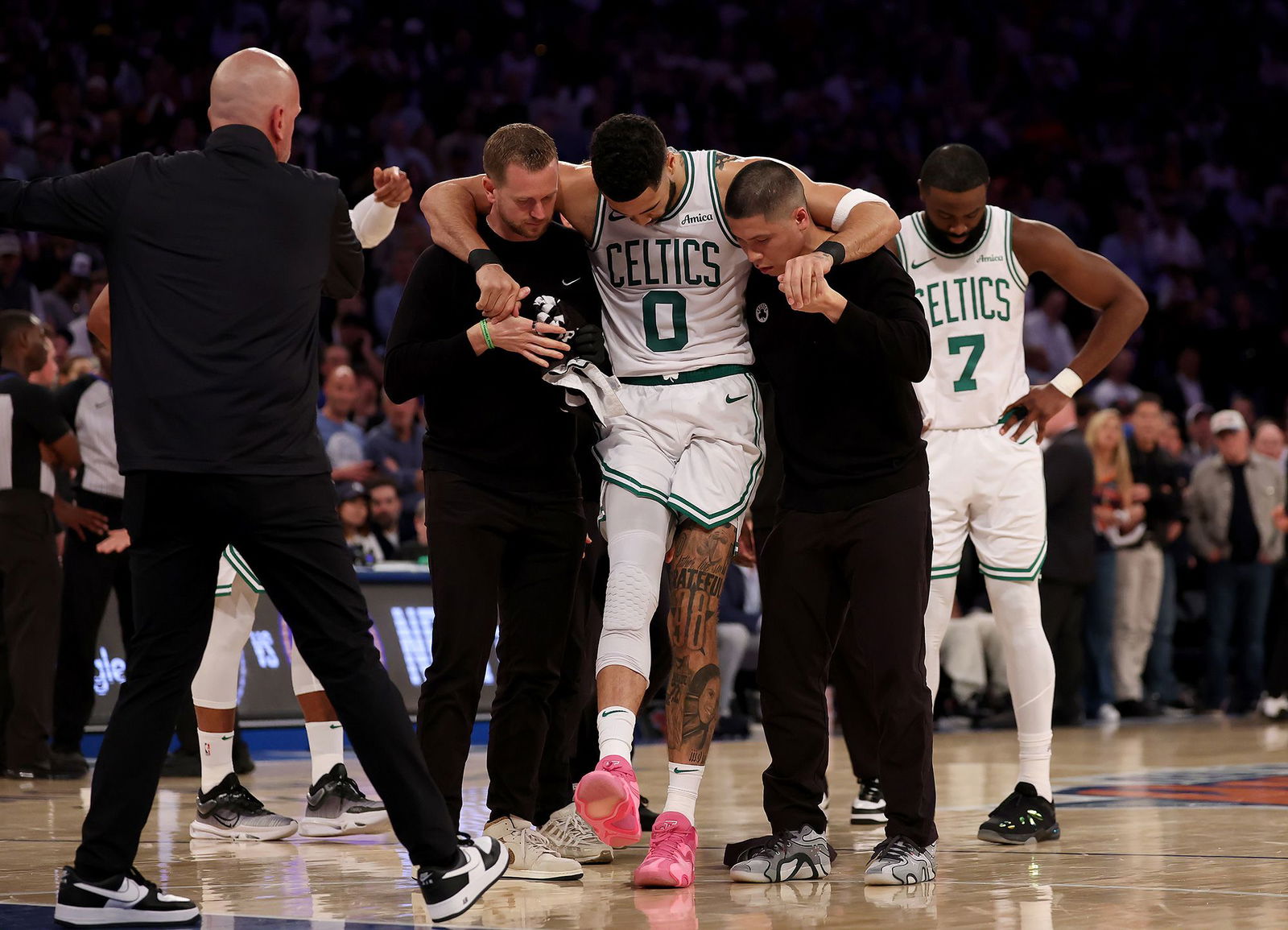 <i>Elsa/Getty Images via CNN Newsource</i><br/>Boston Celtics forward Jayson Tatum is among the top athletes recently plagued by Achilles injuries. Here